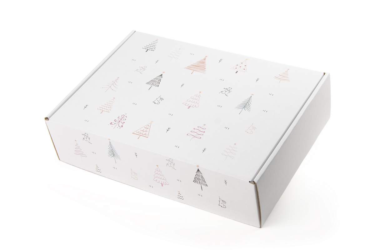 Karton świąteczny fasonowy 350x250x90 biały