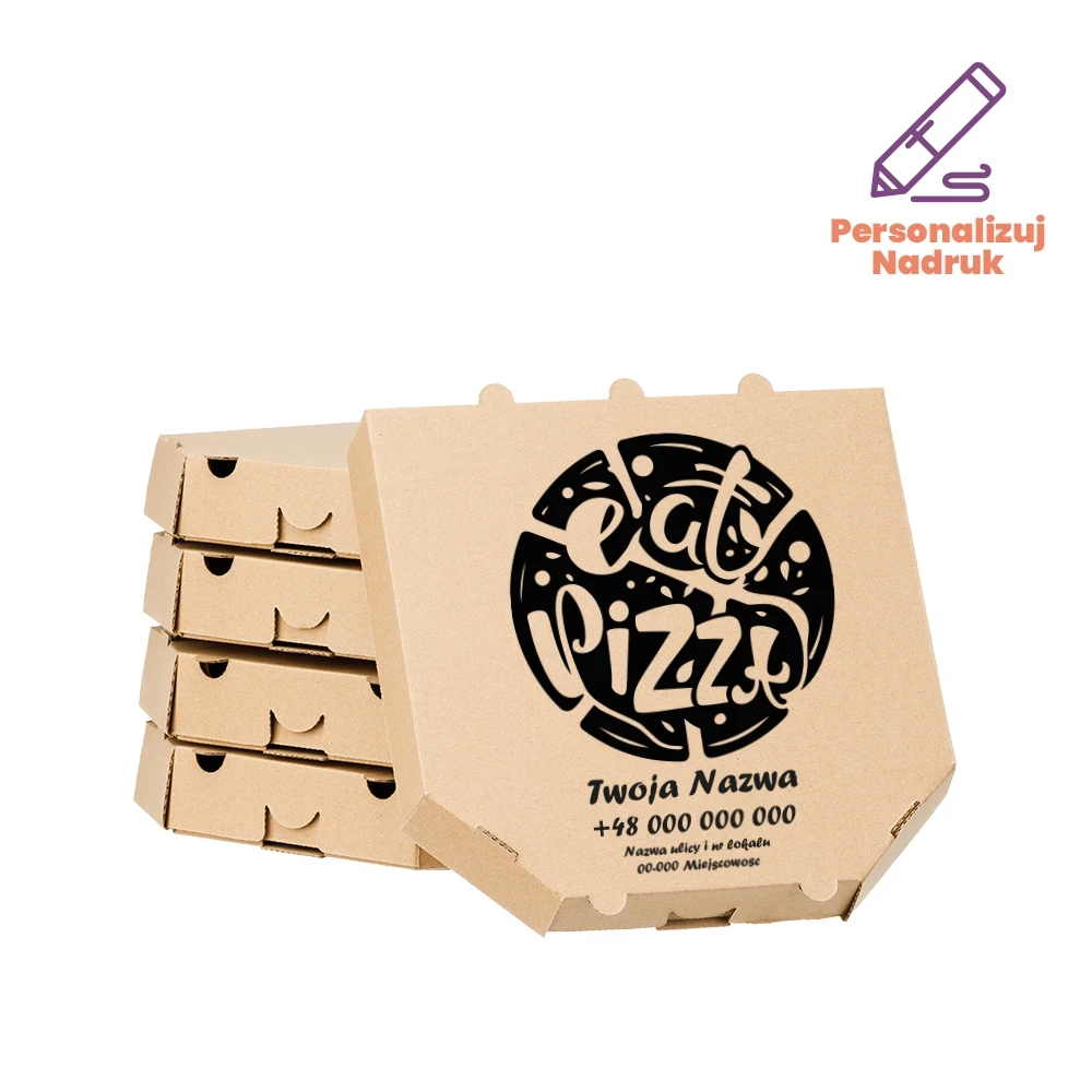 eat pizza - wzór nadruku na kartony do pizzy dla gastronomii