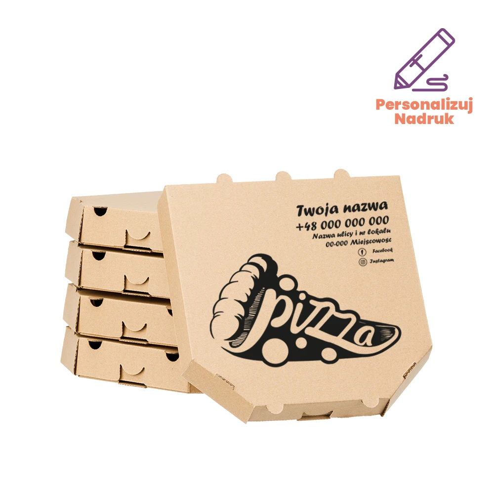 kawałek pizzy - wzór nadruku na kartony do pizzy dla gastronomii