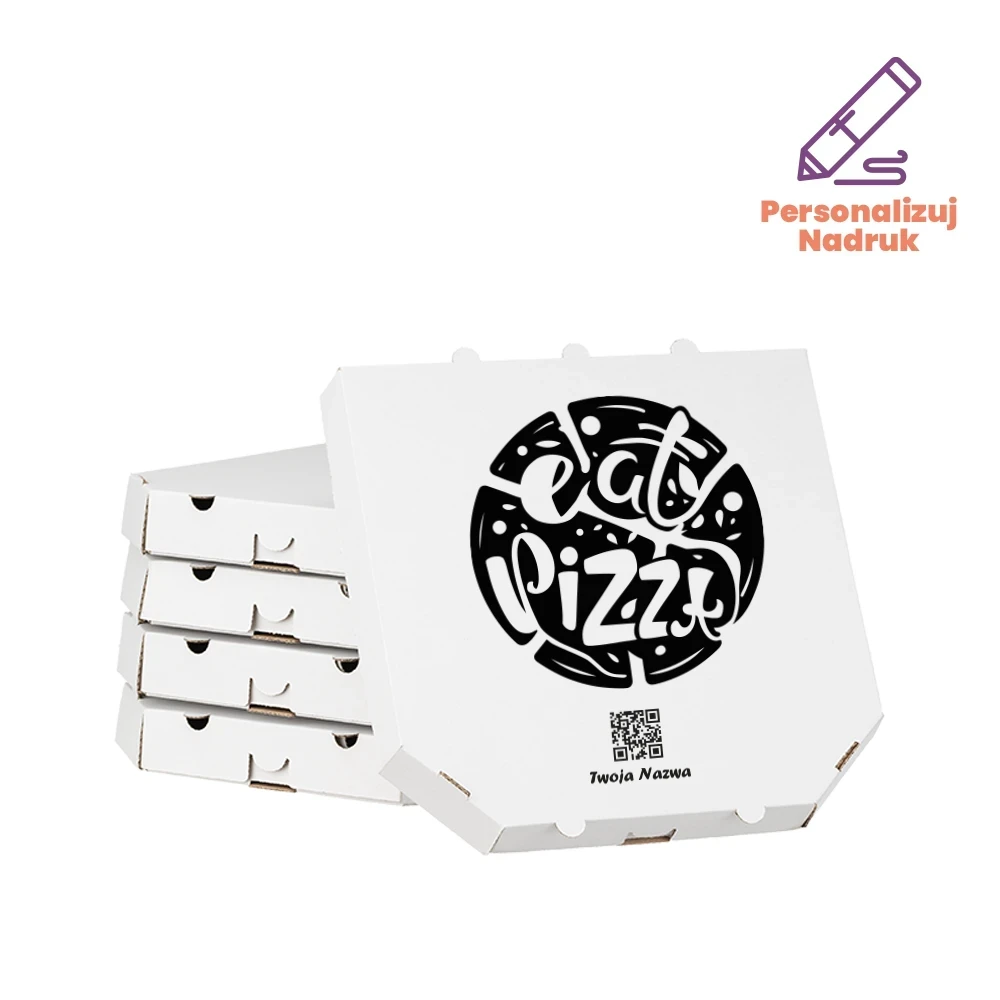 OPizza 32 cm ścięty biały personalizowany QR