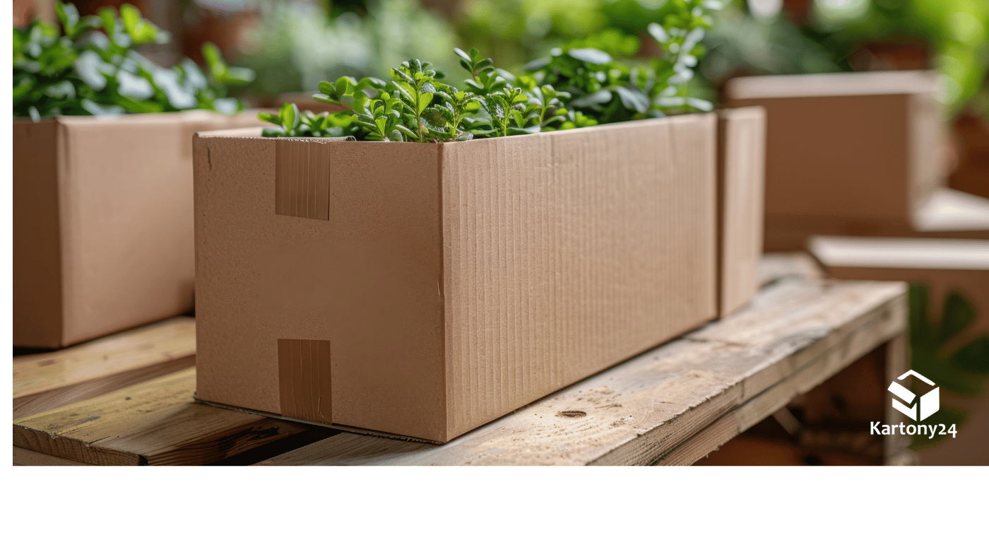 roślina w kartonie